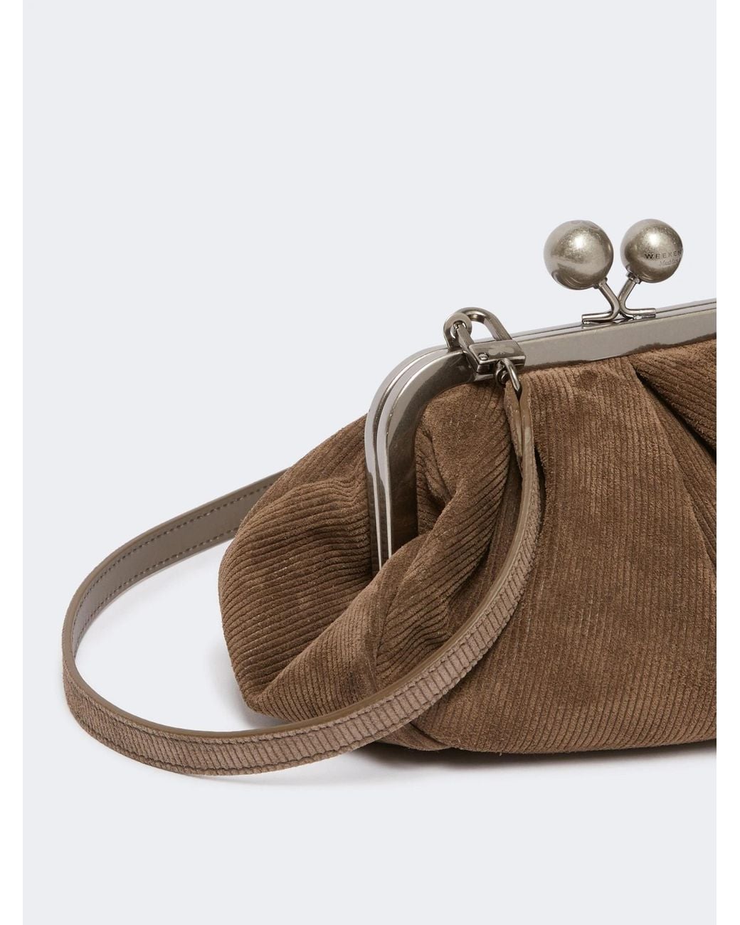 Weekend by Maxmara Brown Pasticcino Corduroy-Effect Clutch Bag