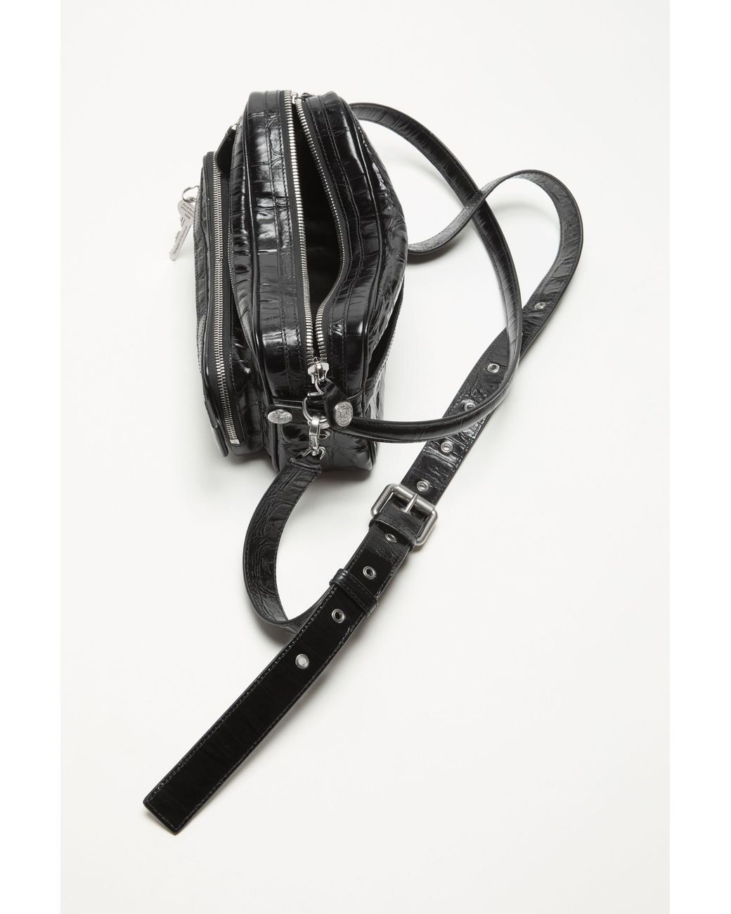 Acne Black Camero Party Zip Shoulder Bag