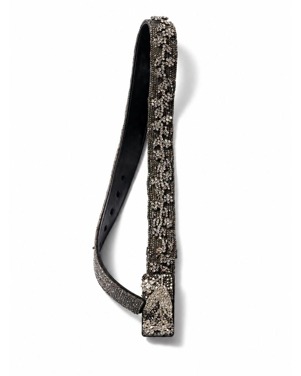 Miu Miu White Embroidered Duchesse And Leather Belt