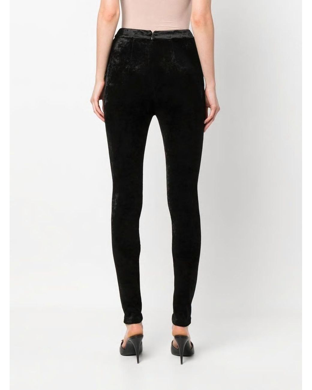 Balmain Black Skinny Velvet Trousers