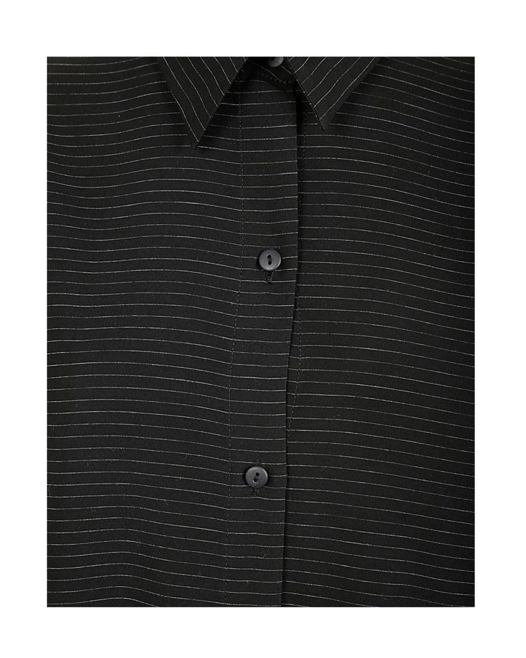 Maria Calderara Black Striped Button Dress