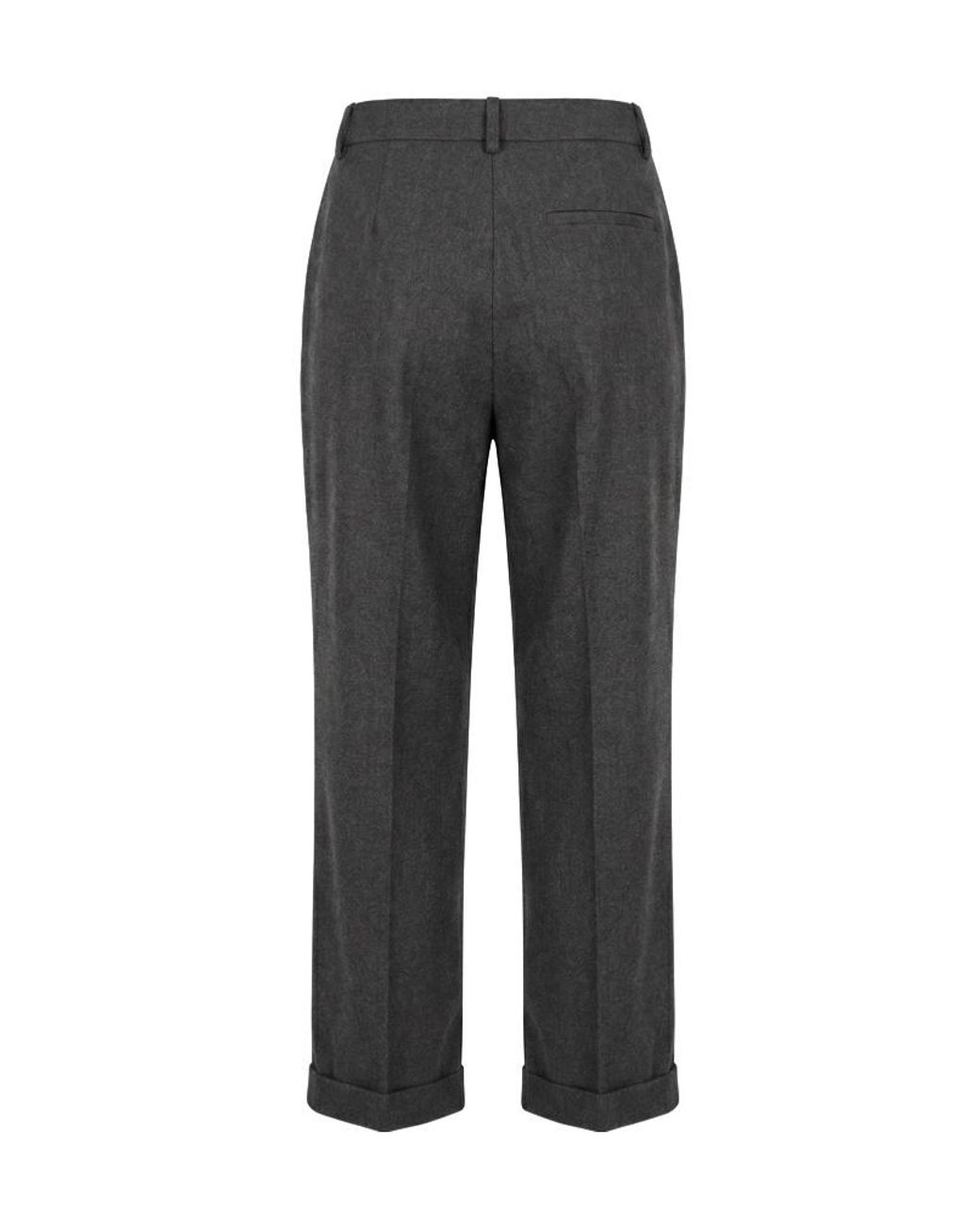 Peserico Gray Tapered Cuffed Pants