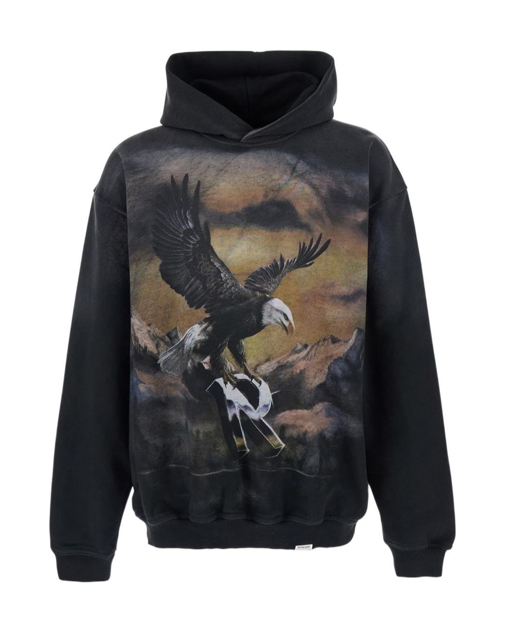 Represent Blue Maxi Printed Hoodie for men