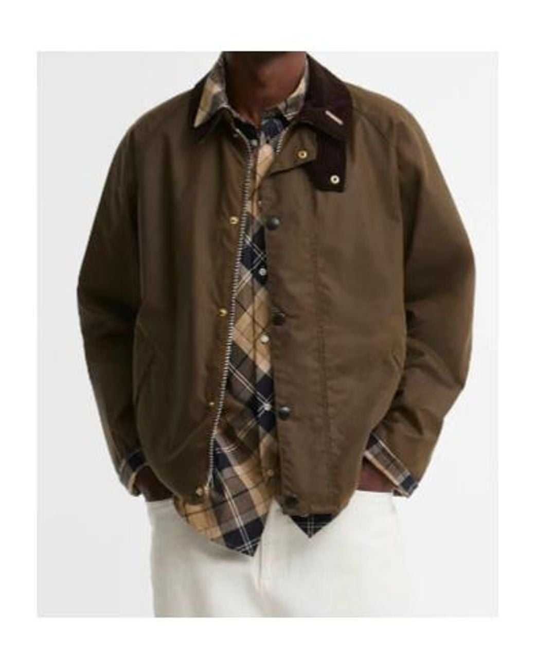 Barbour Brown Short Wax Jacket for men