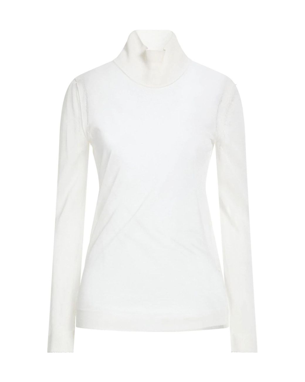 Maison Margiela White Turtleneck Long-Sleeve Knit Top
