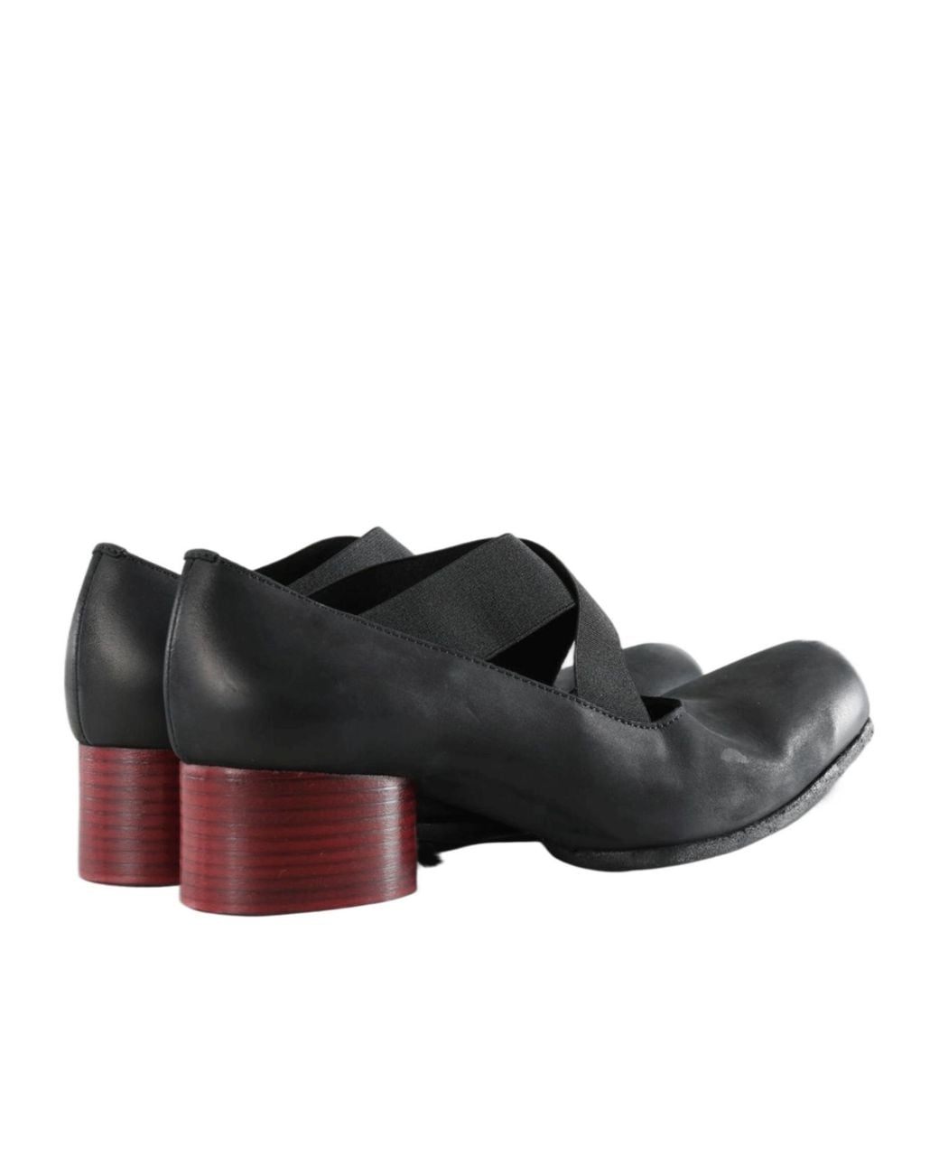 Uma Wang Black Square-Toe Ballet Flats
