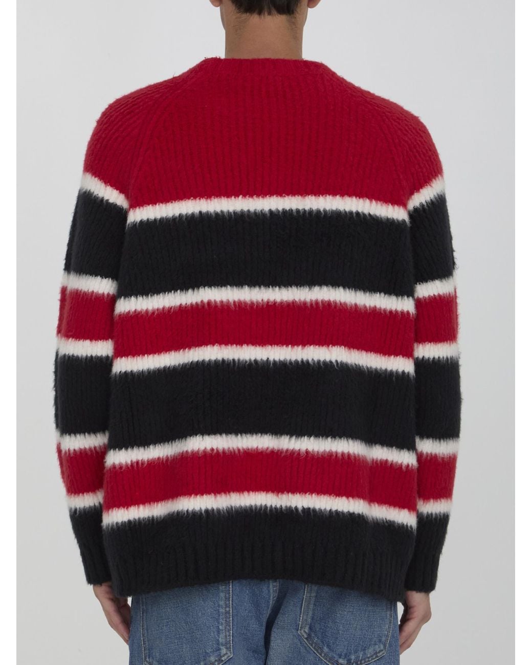 Céline Red Oversized Crew Neck Sweater for men
