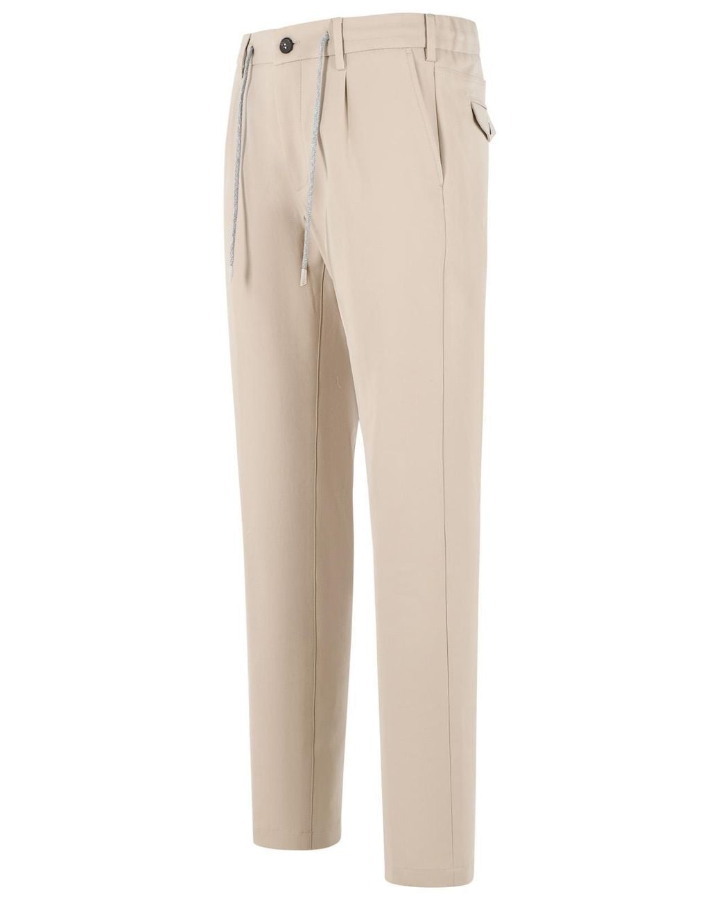 Eleventy Natural Casual Pants With Belt Loops for men