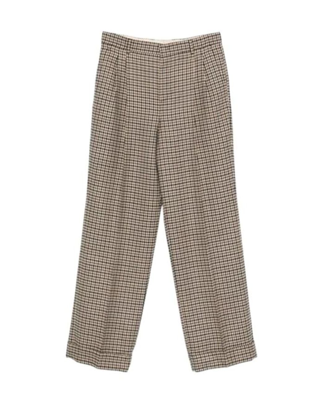 Valentino Gray Houndstooth Pleat Trousers for men