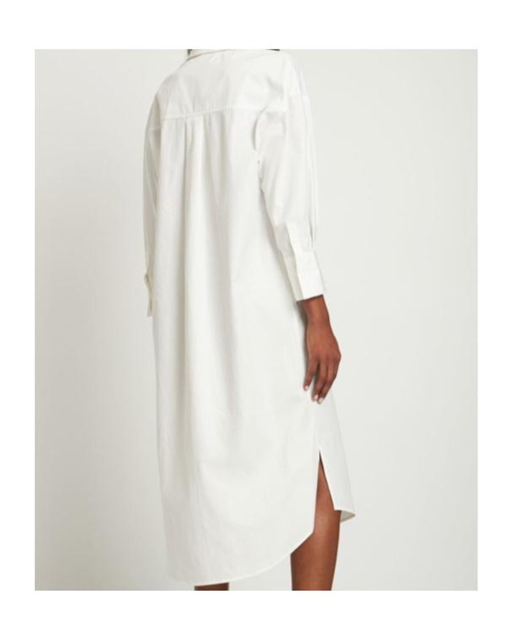 Anine Bing White Mika Shirt Cotton Poplin Midi Dress