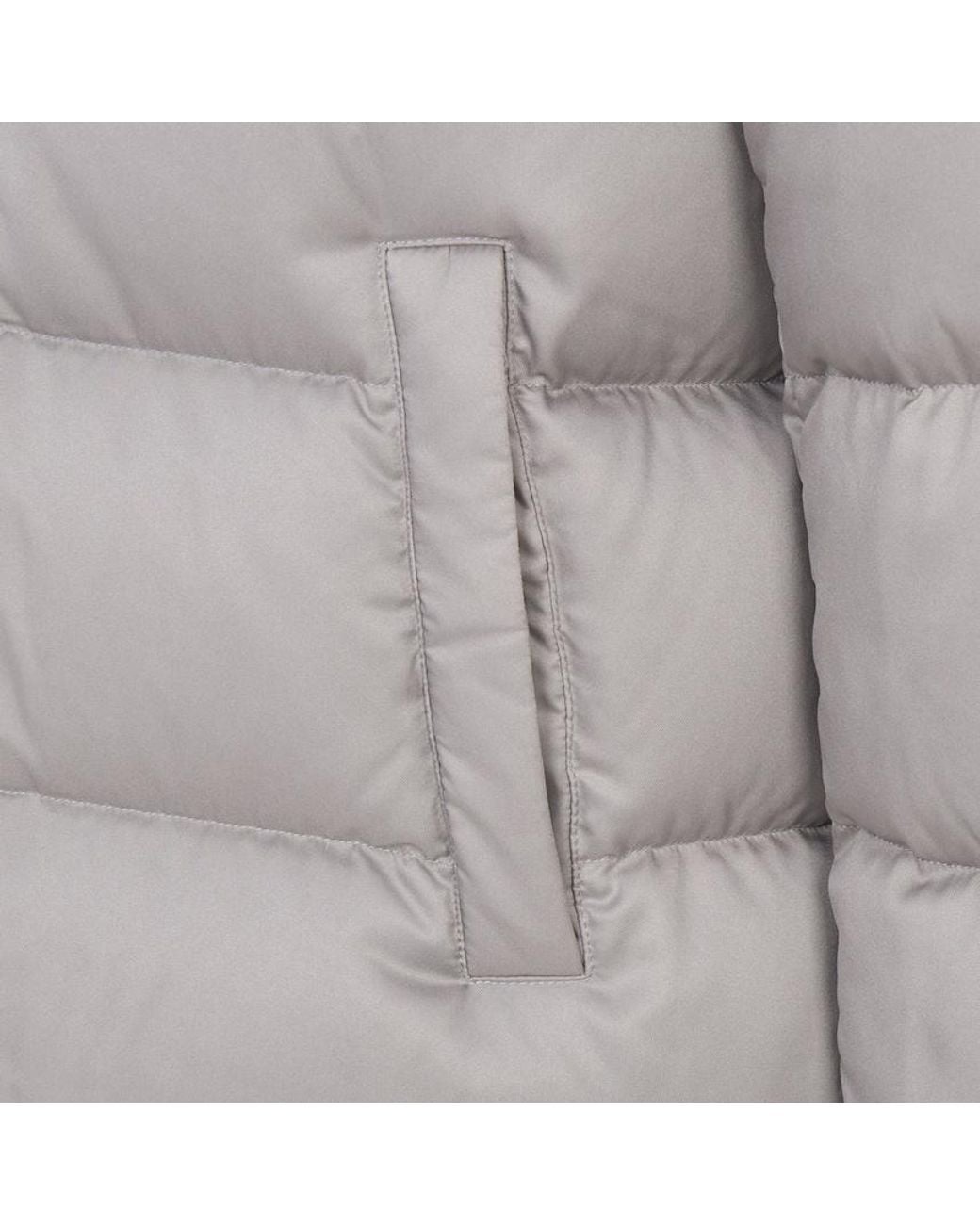 Herno Gray Quilted Hooded Down Jacket for men