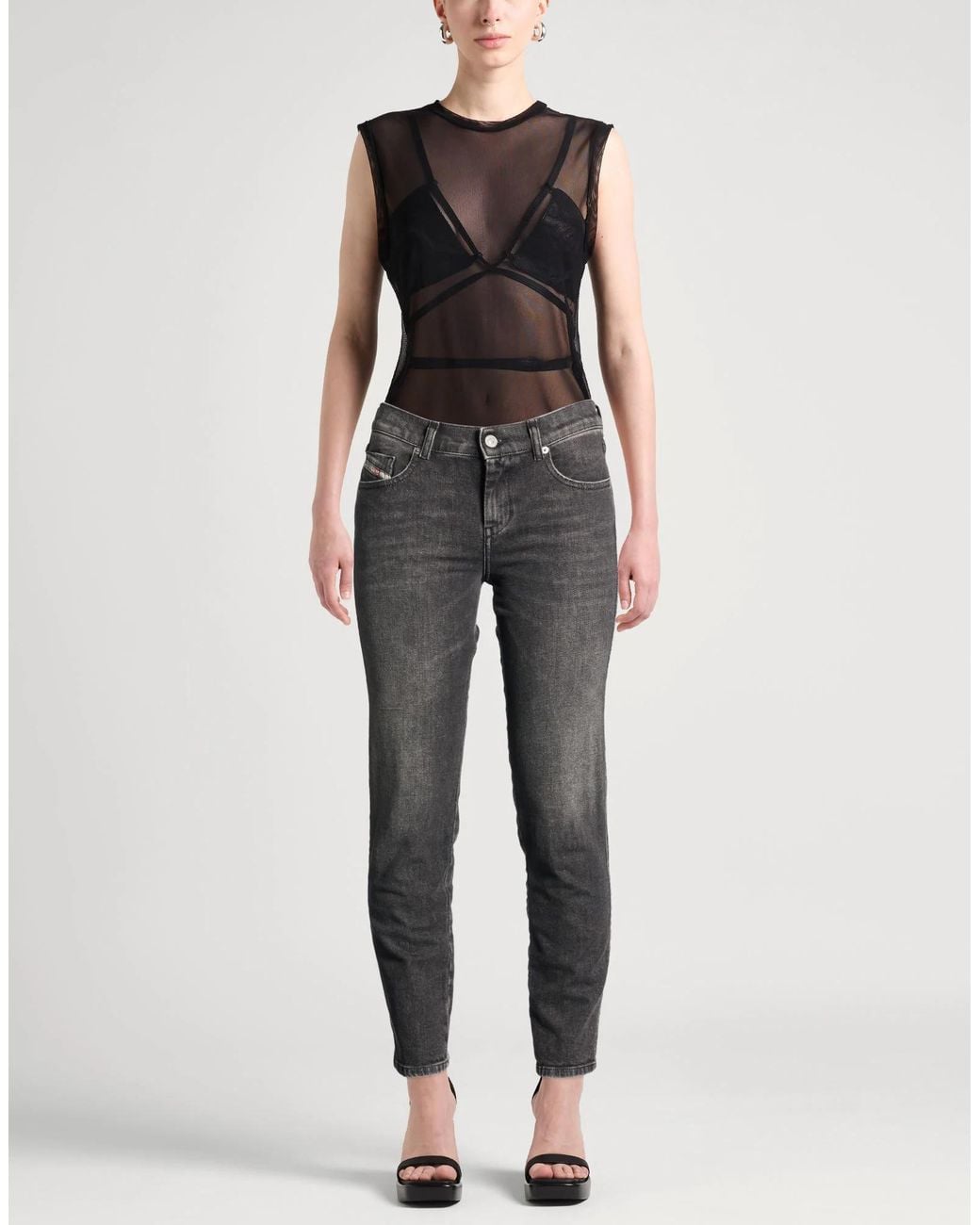 DIESEL Gray Denim Trousers