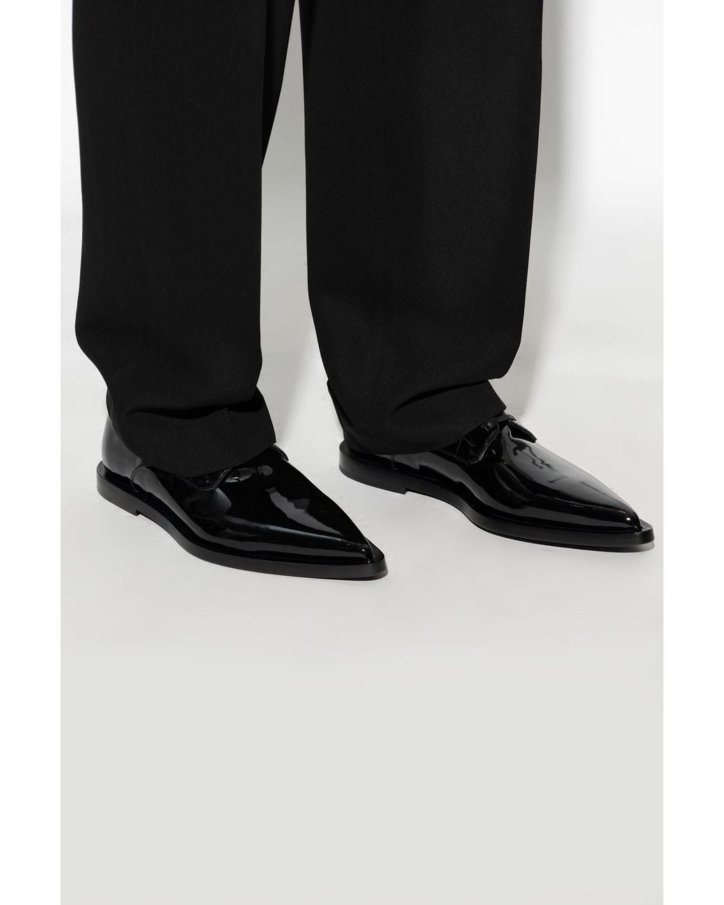 Dolce & Gabbana Black Pointed-Toe Derby Shoes for men