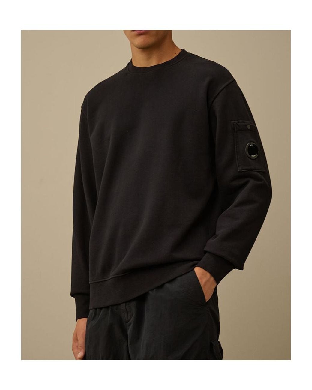 C P Company Black Lens Pocket Sweatshirt for men