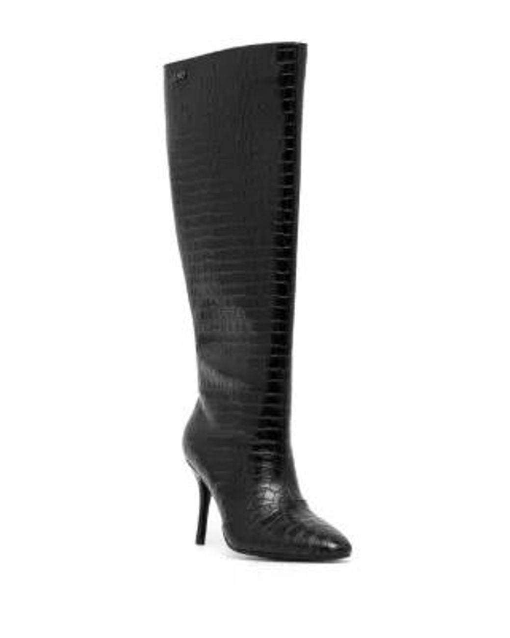 Liu Jo Black 95Mm Crocodille-Effect Boots