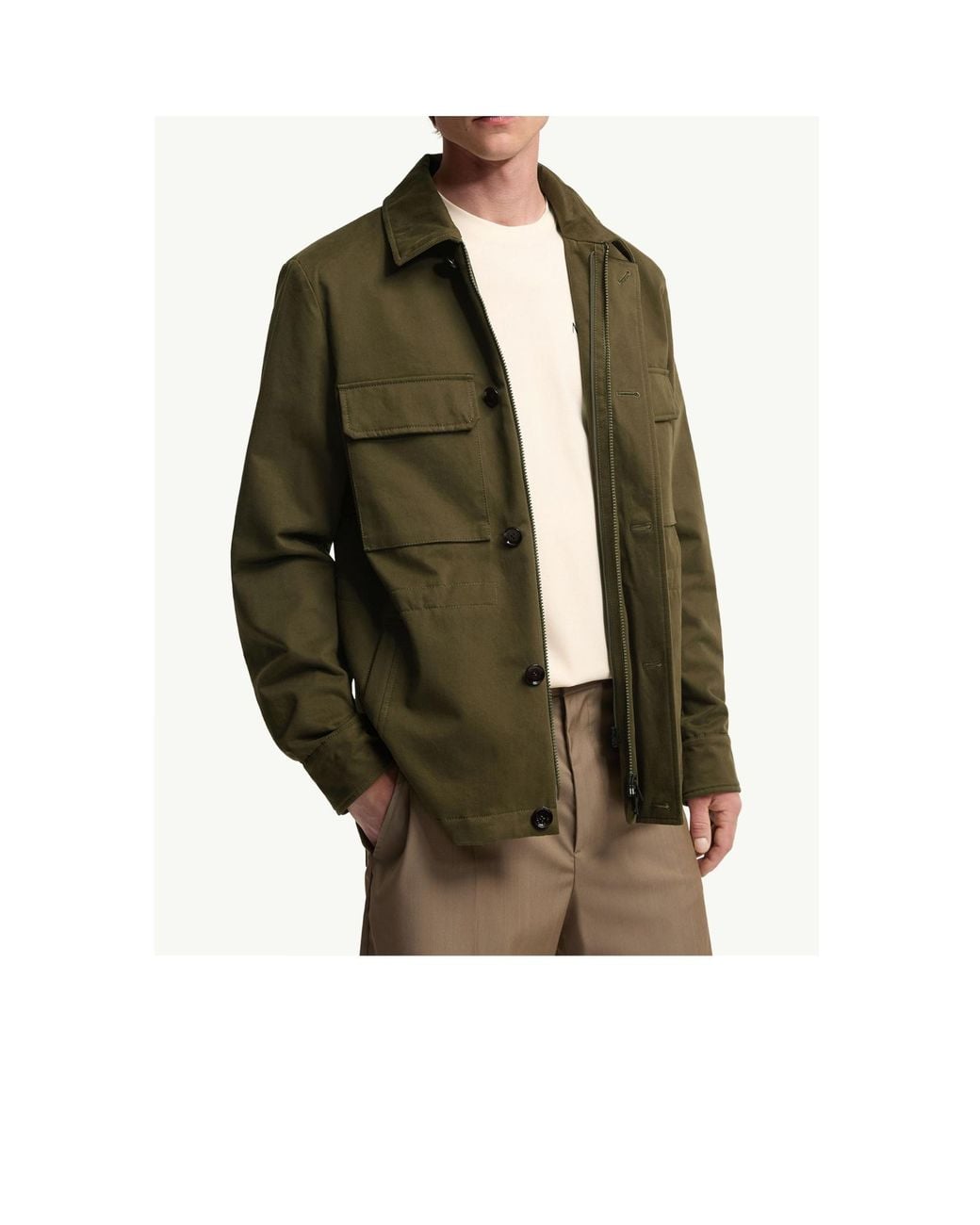 Moncler Green Thaldrik Cotton Field Jacket for men