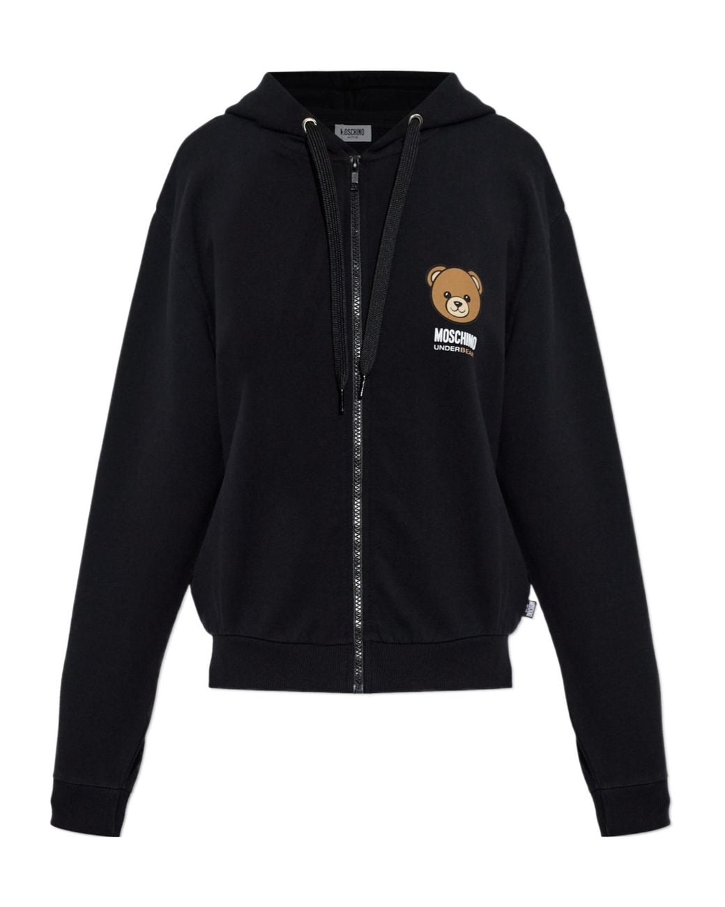 Moschino Blue Zip Up Hooded Sweatshirt