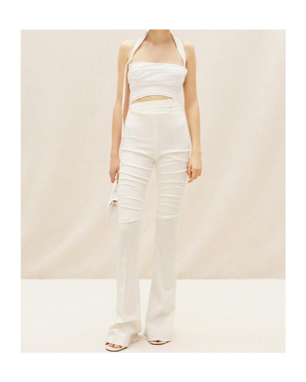 Jacquemus White High-Waisted Flared Trousers