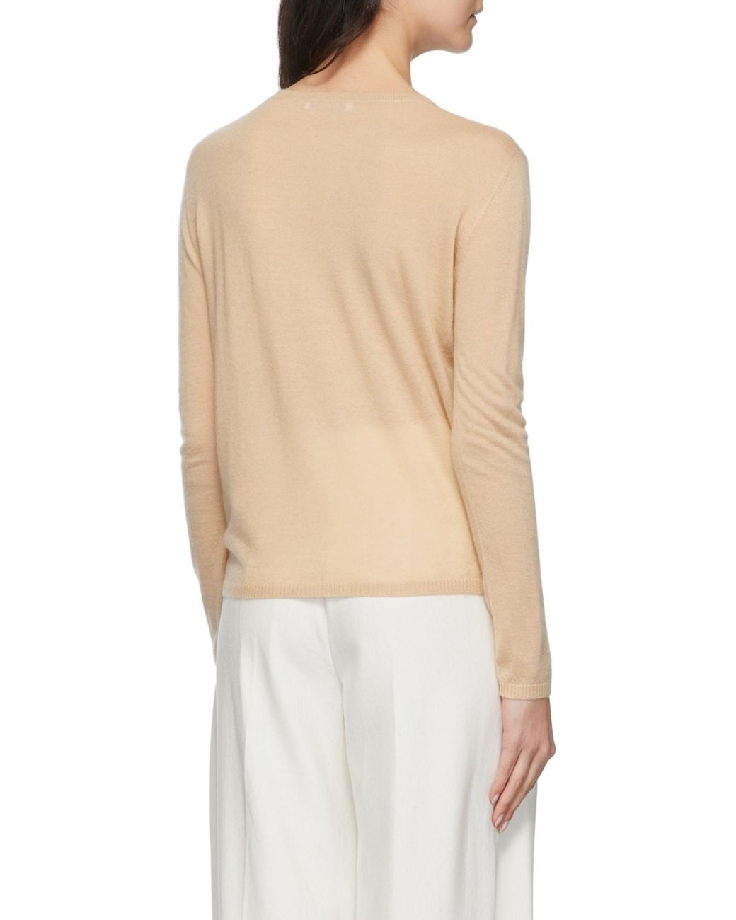 Max Mara Natural Round-Neck And Long-Sleeved Sweater