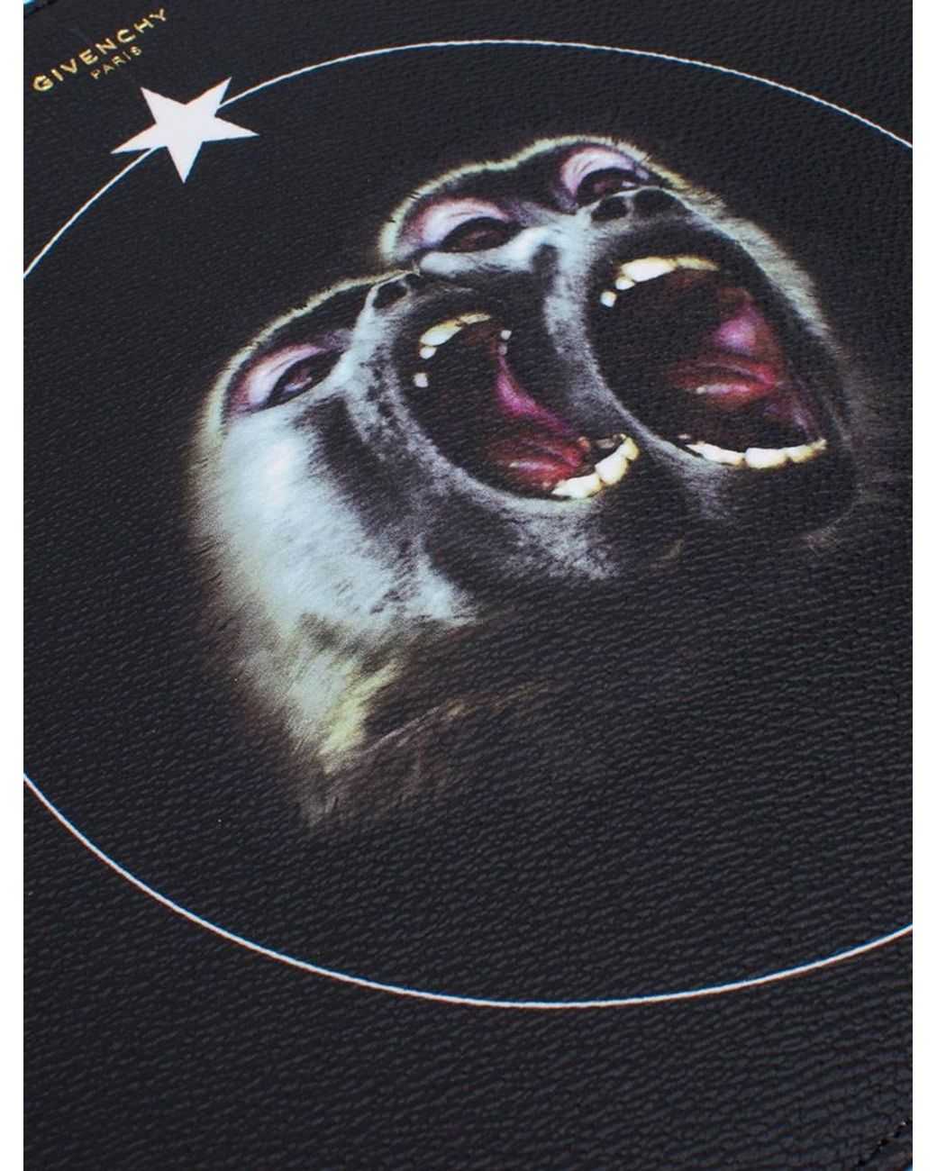 Givenchy Black Monkey Brothers Large Zipper Handbag for men