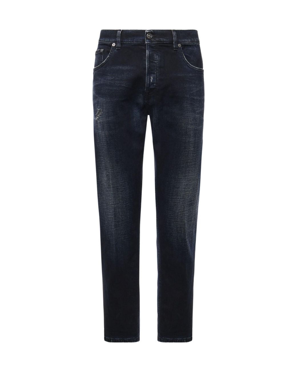 Dondup Blue Distressed Straight-Leg Jeans for men