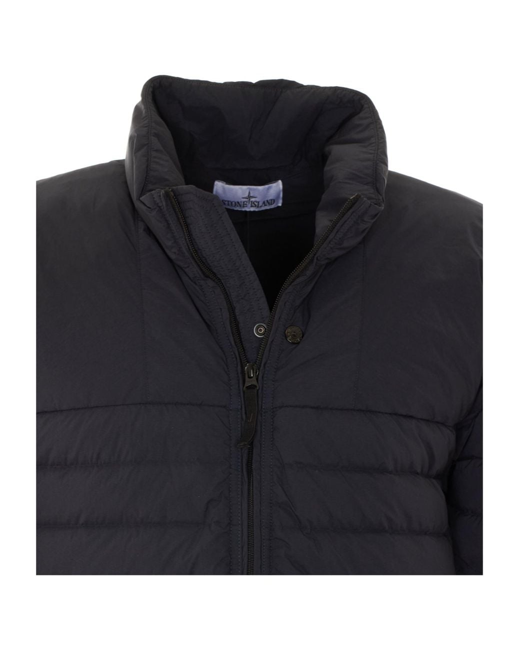 Stone Island Blue Zip-Up Down Jacket for men
