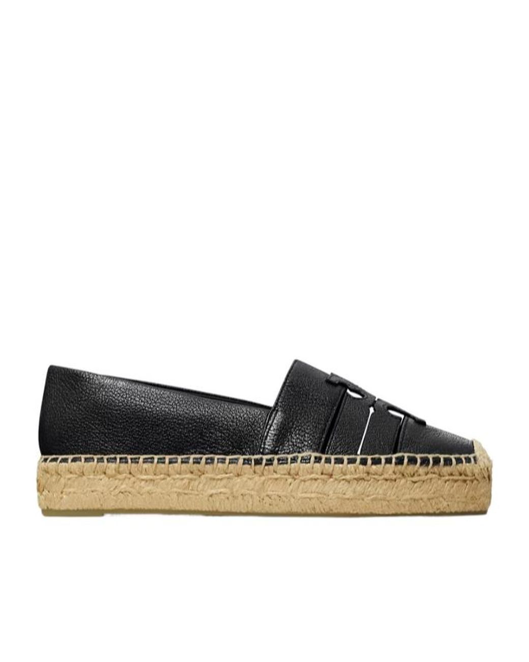 Tory Burch Black Ines Platform Espadrilles