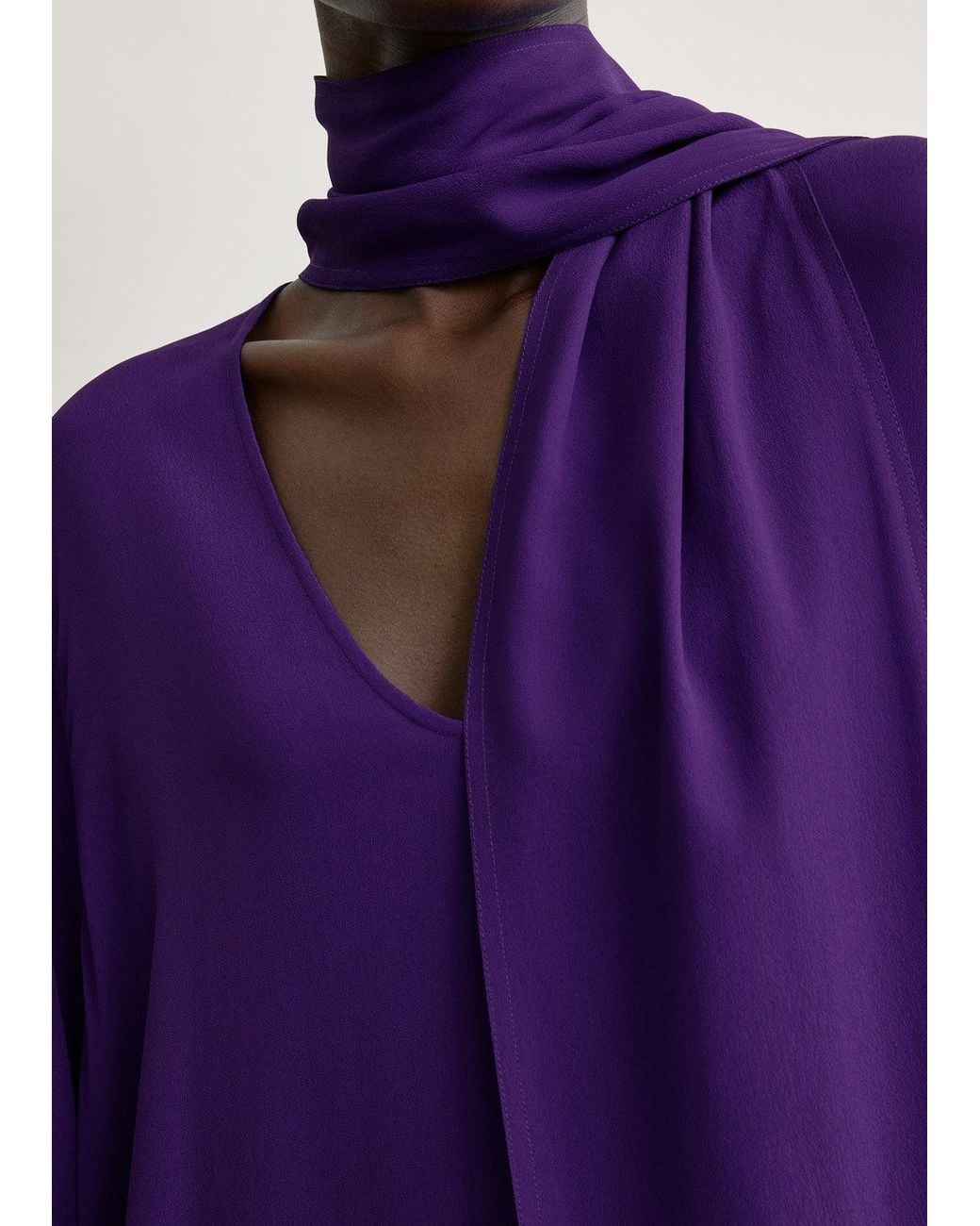 Totême Purple Totême Scarf Detail Maxi Dress