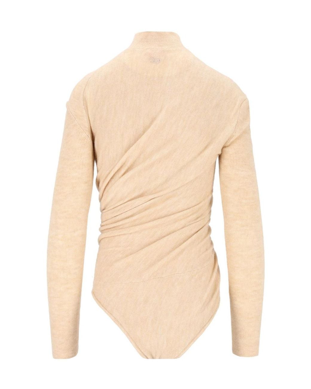 DIESEL White Elly Draped Knitted Bodysuit