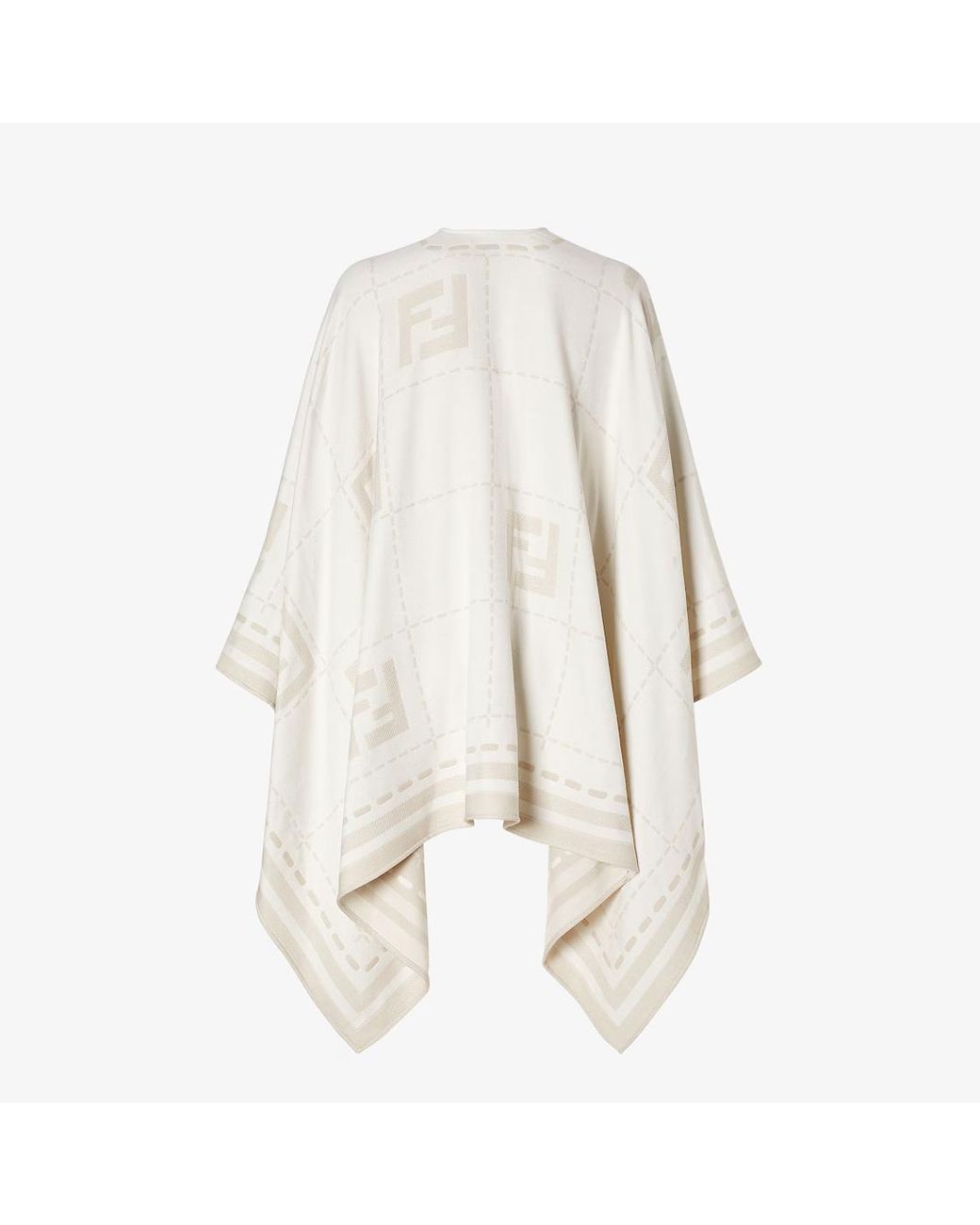 Fendi Multicolor Macro Check Embroidered Cape