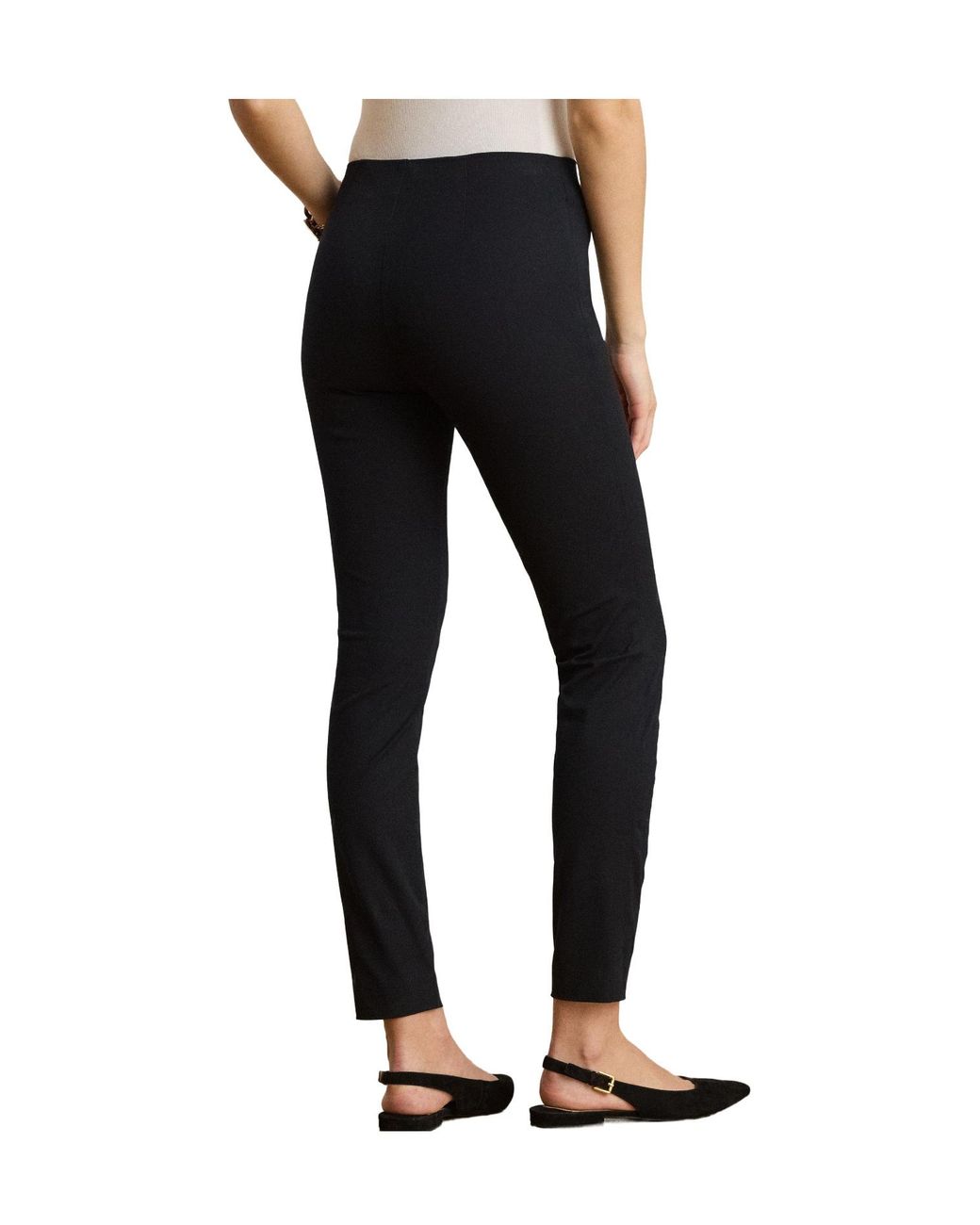 Ralph Lauren Black Solid Color Skinny Trousers