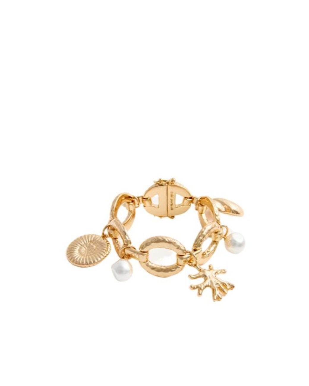 Self-Portrait Metallic Coral Charm Bracelet