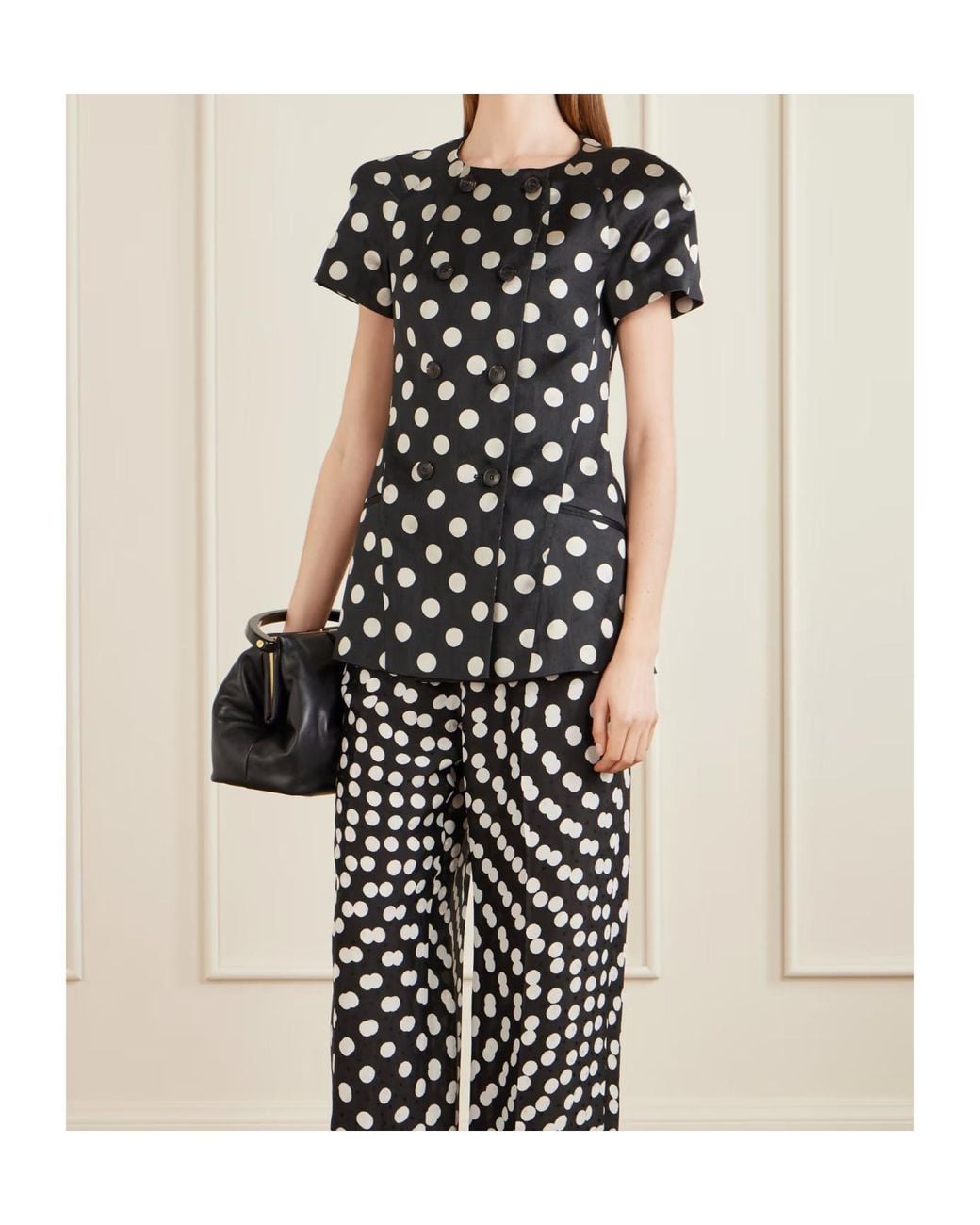 Dries Van Noten Black Bonny Polka Dot Jacquard Jacket