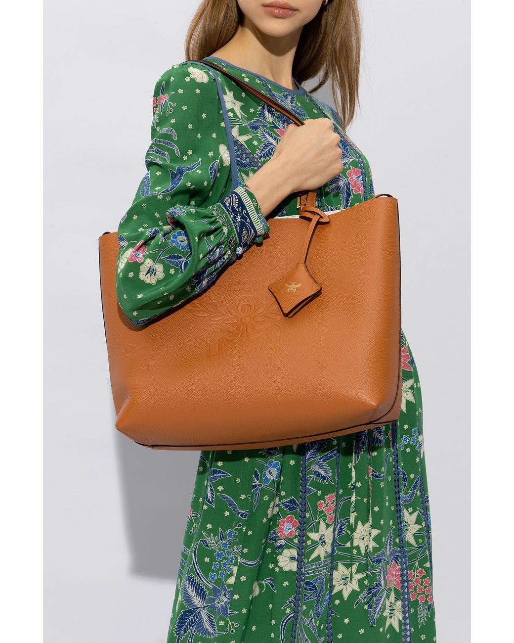 MCM Brown Logo Shoulder Bag