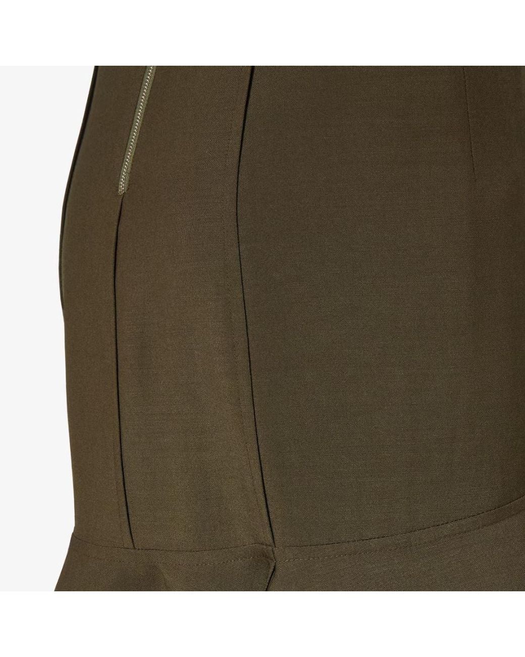Fendi Green Flounce Panelled Maxi Dress