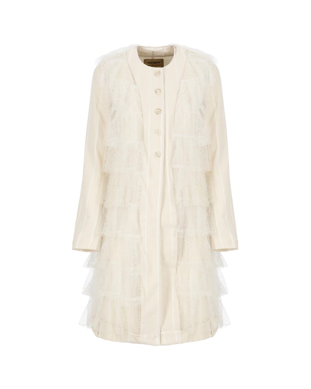 Uma Wang White Laminated Single-Breasted Coat