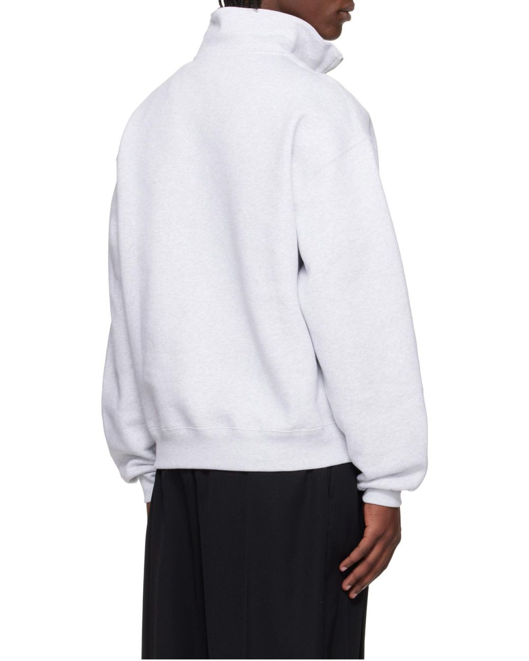 Jacquemus White Logo Patch High-Neck Sweatshirt for men