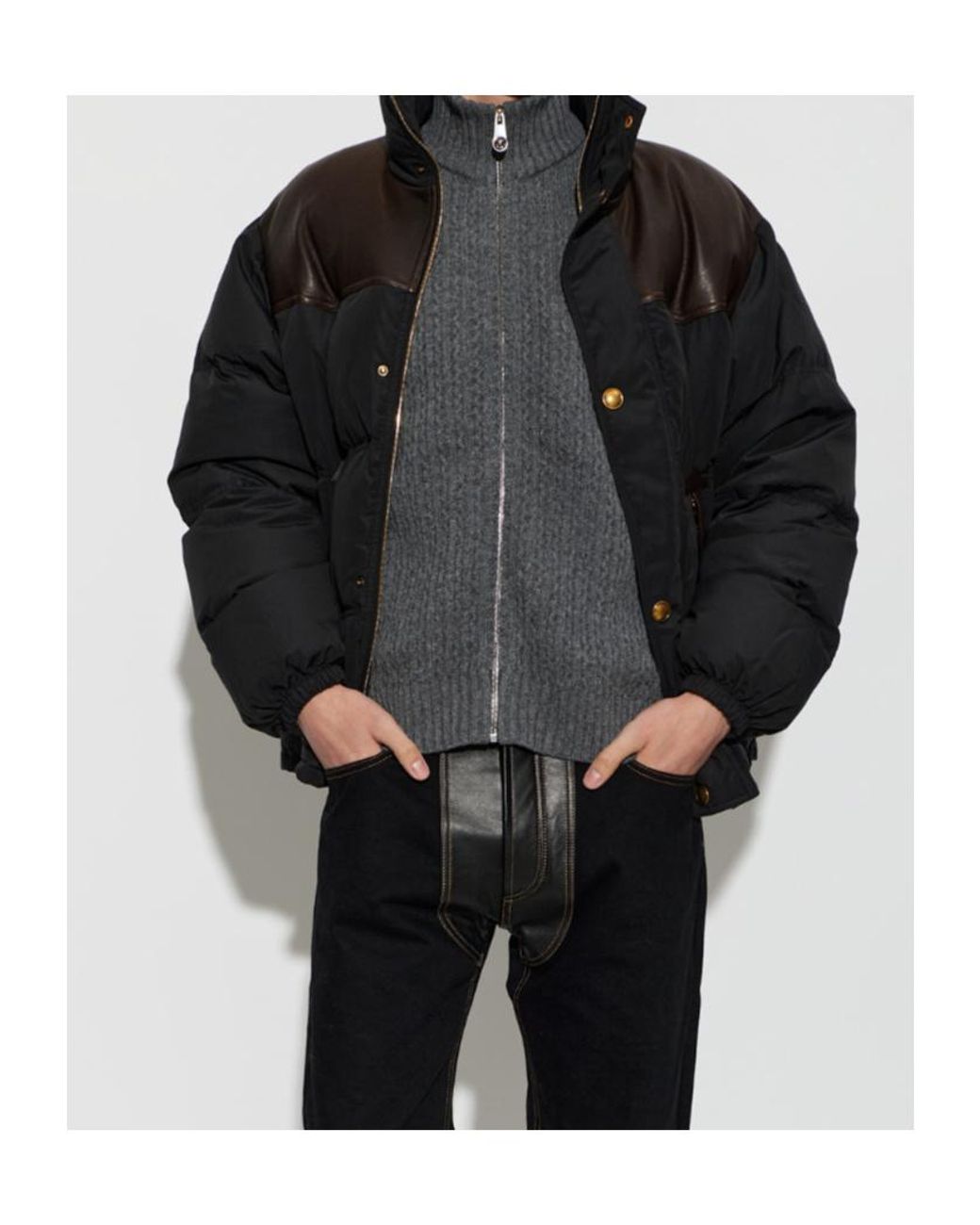 Versace Gray High-Neck Cardigan for men