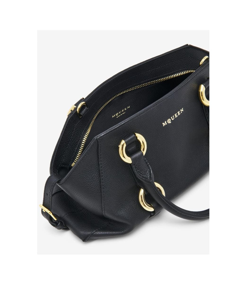 McQueen Black Farringdon Small Tote Bag
