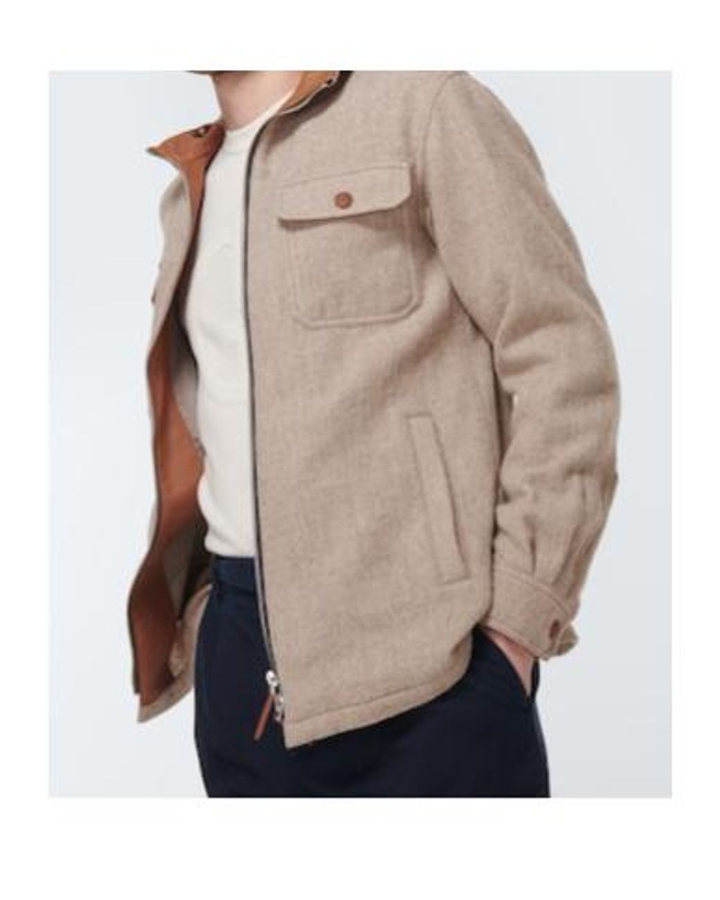 Giorgio Armani Natural Hooded Virgin Wool Blouson for men