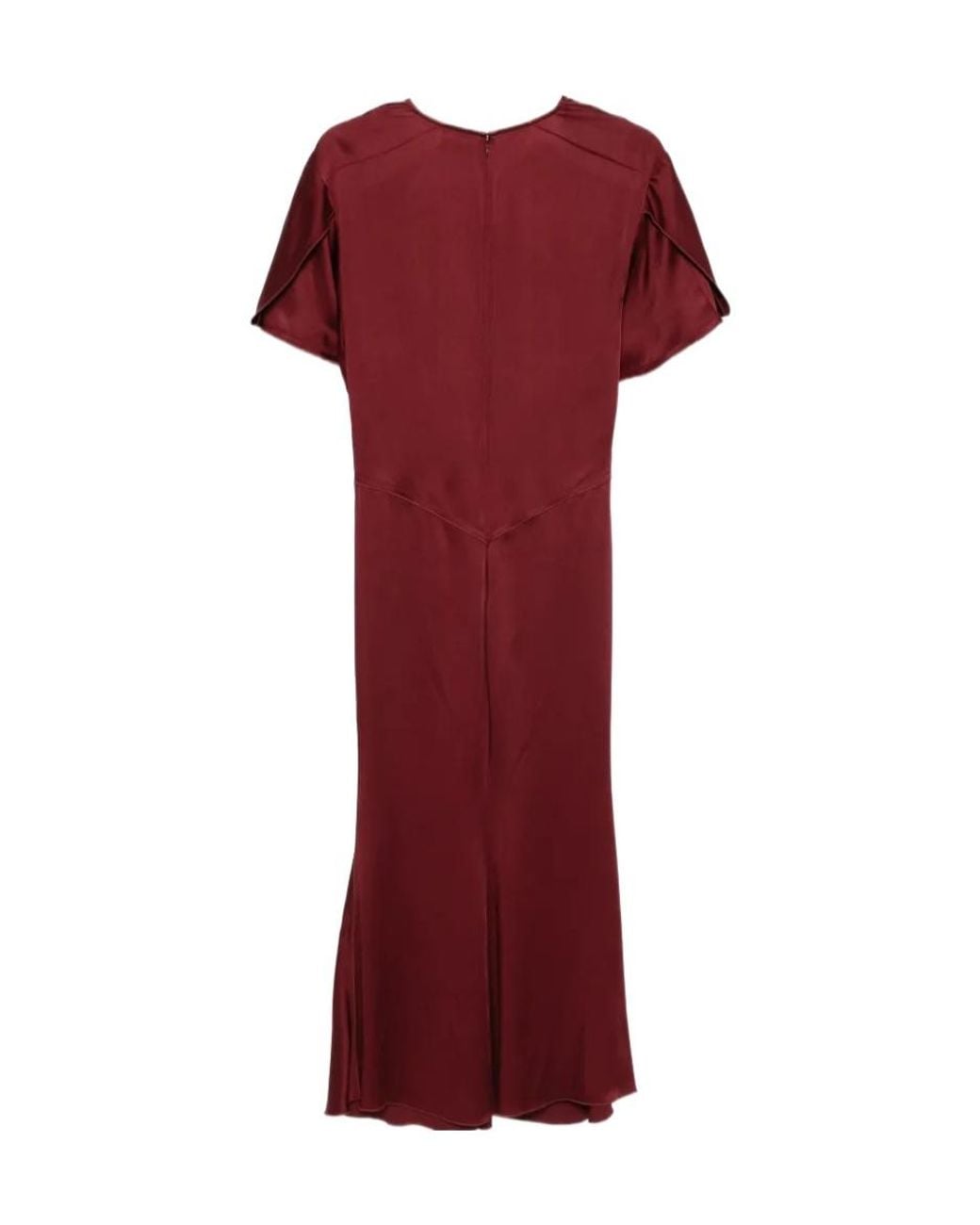Victoria Beckham V-Neck Gathered Midi Dress