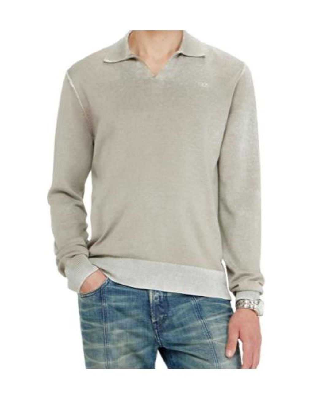 DIESEL White K Lawrence Polo Knitted Sweater for men