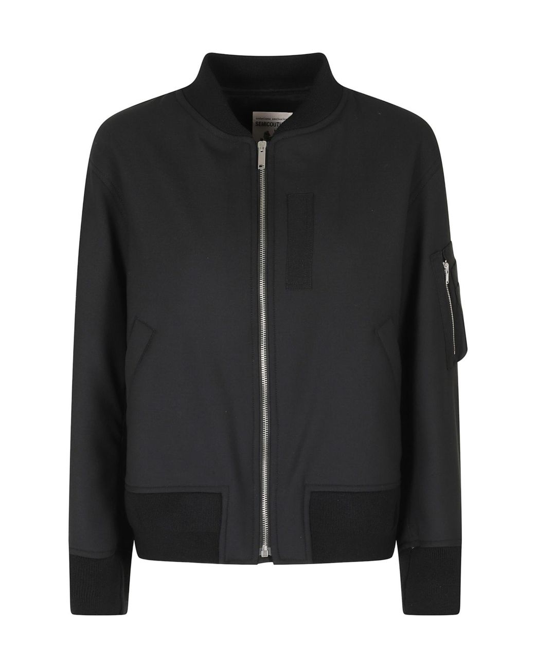 Semicouture Black Ariella Zip-Fastening Bomber Jacket