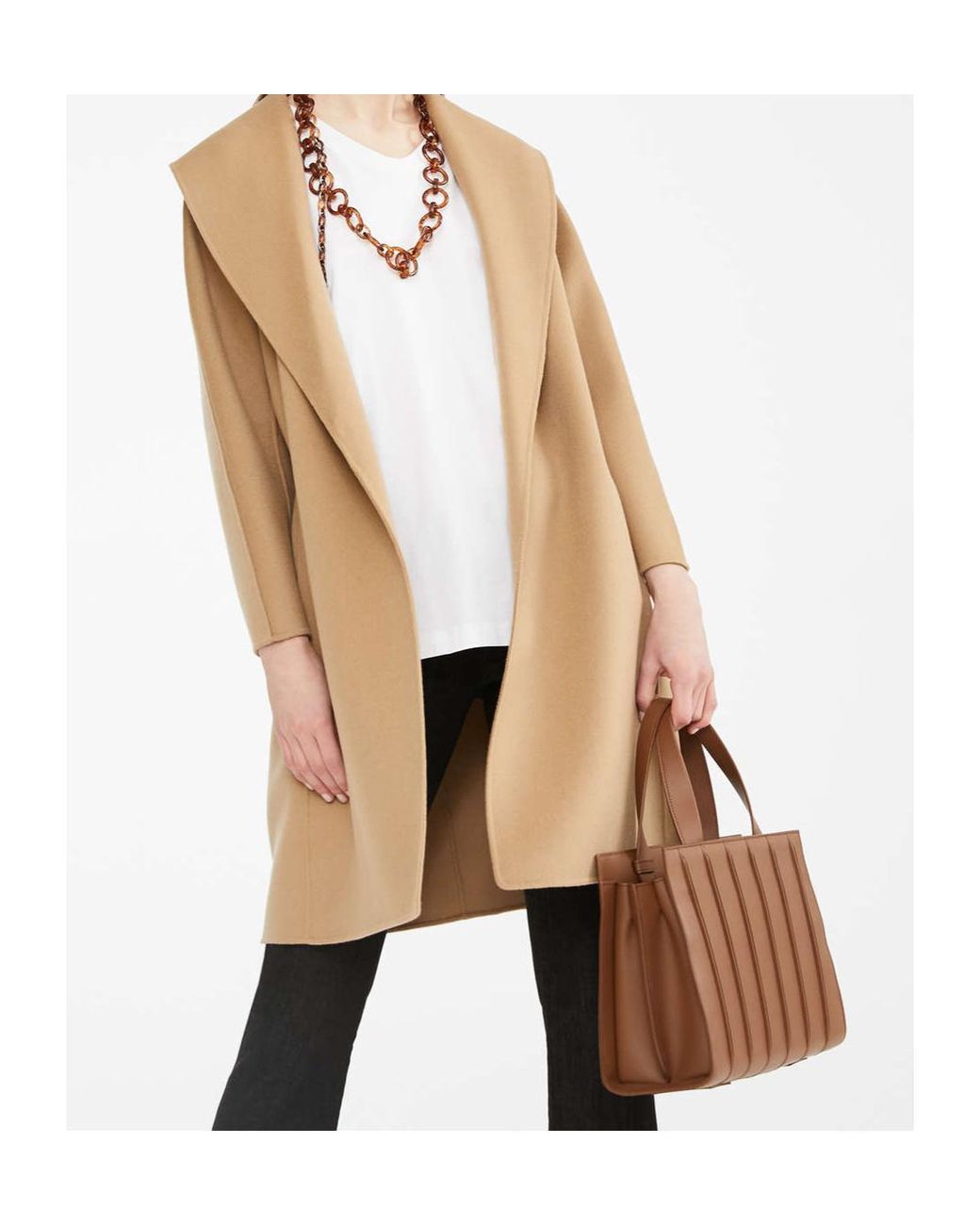 Max Mara Natural Tie A Belt Overcoat