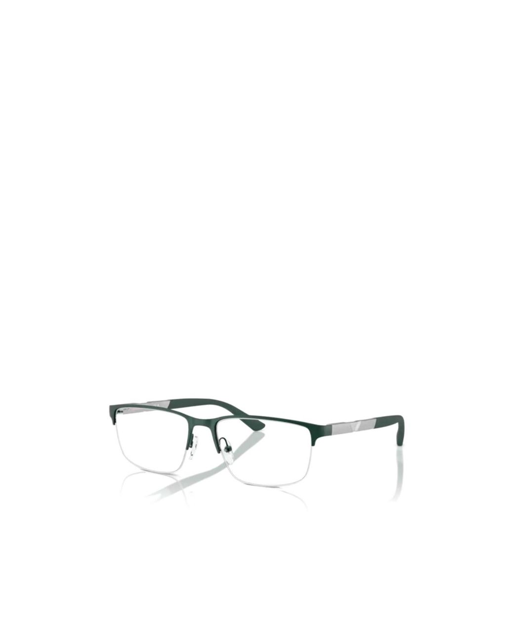 Emporio Armani White Rectangular Frame Glasses for men
