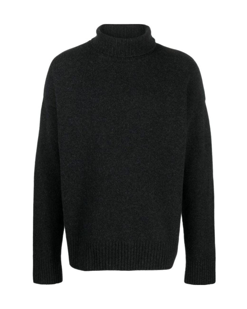 AMI Black Ami De Coeur High Neck Knitted Jumper for men