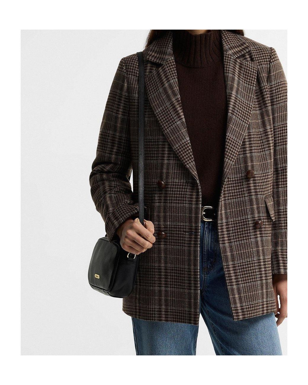 Barbour Black Lychee-Pattern Leather Crossbody Bag