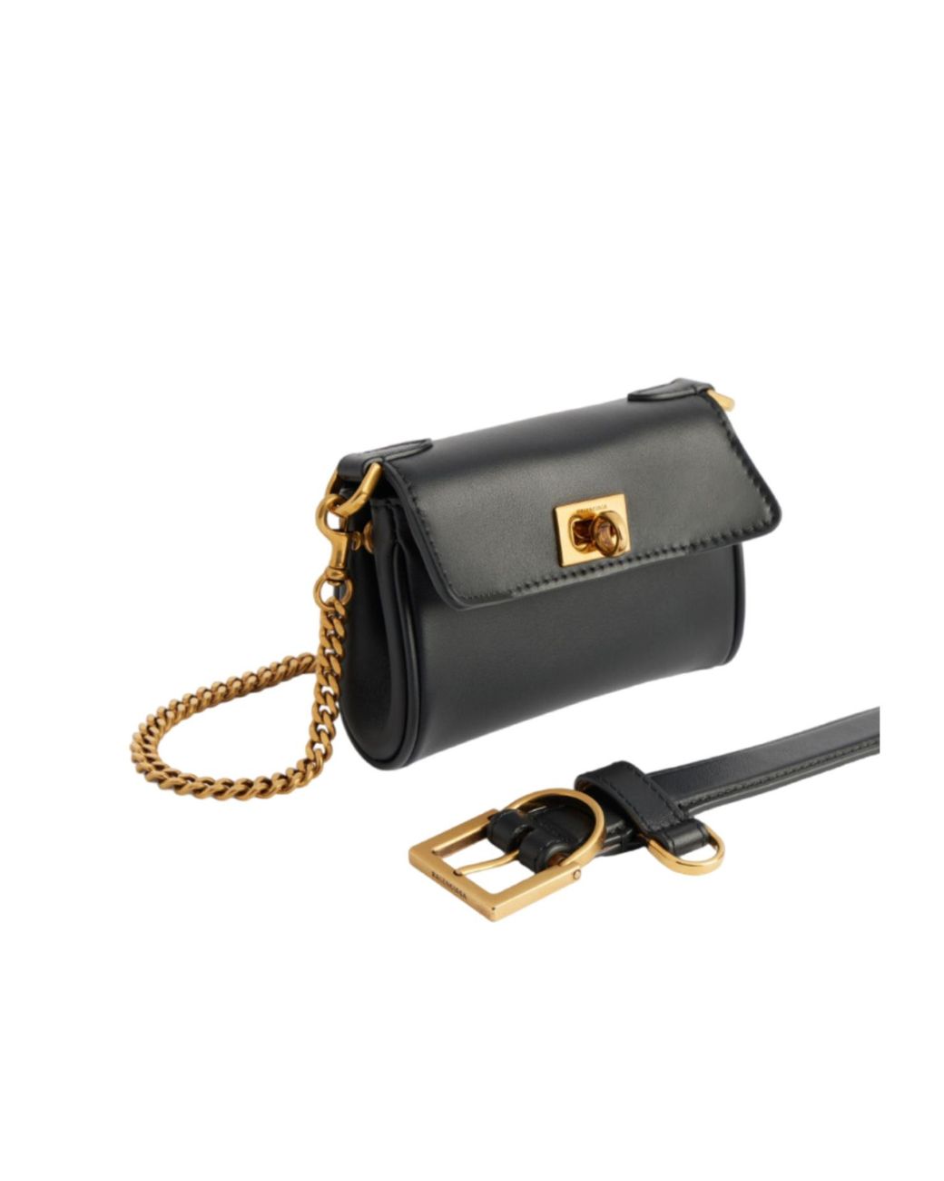 Balenciaga Black Rodeo Belt With Pouch