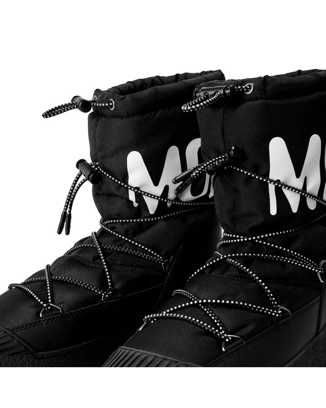 Moon Boot Black Tall Drawstring Snow Boot for men