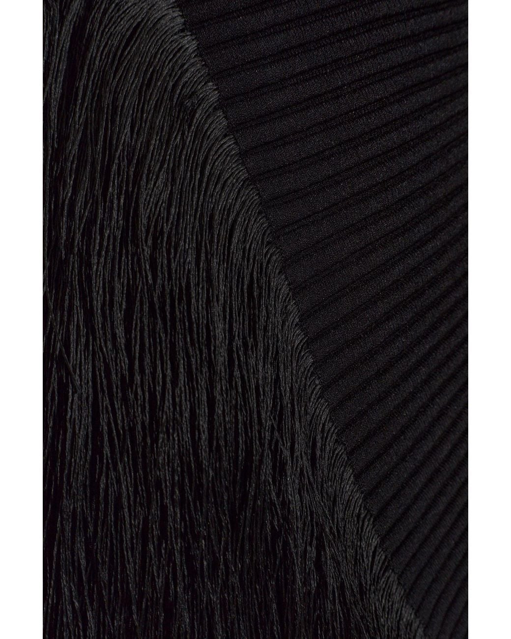Alaïa Black Alaïa Asymmetric Fringed Strapless Dress
